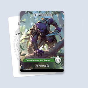 Cat Warrior Token #2 - Segnalini personalizzati magici per MTG
