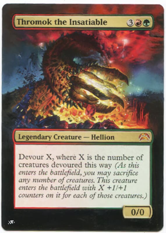 Mtg Altered Art Card-thromok the Insatiable - Etsy