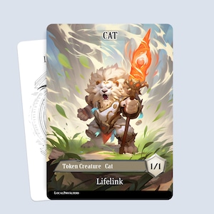 Cat Token #5 - Magic custom tokens for MTG