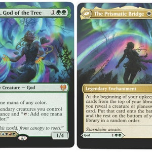 Mtg altered art card-Esika, God of the Tree // The Prismatic Bridge