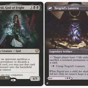 Mtg altered art card Tergrid, God of Fright // Tergrid's Lantern