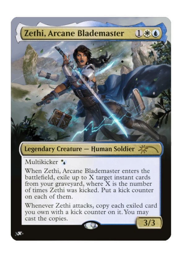 Mtg Altered Art Card-zethi, Arcane Blademaster - Etsy