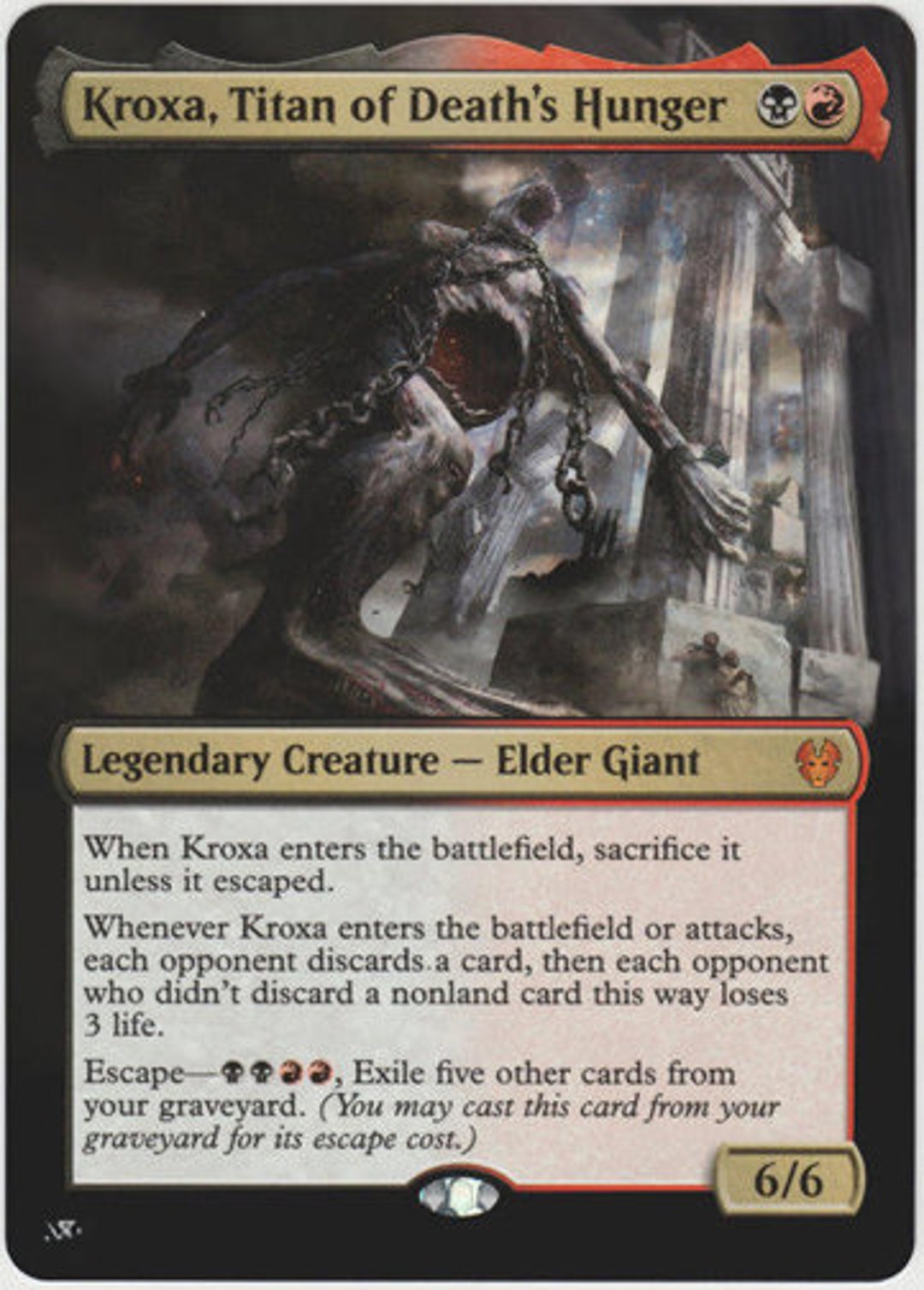 Mtg Altered Art Card Kroxa, Titan of Death's Hunger - Etsy