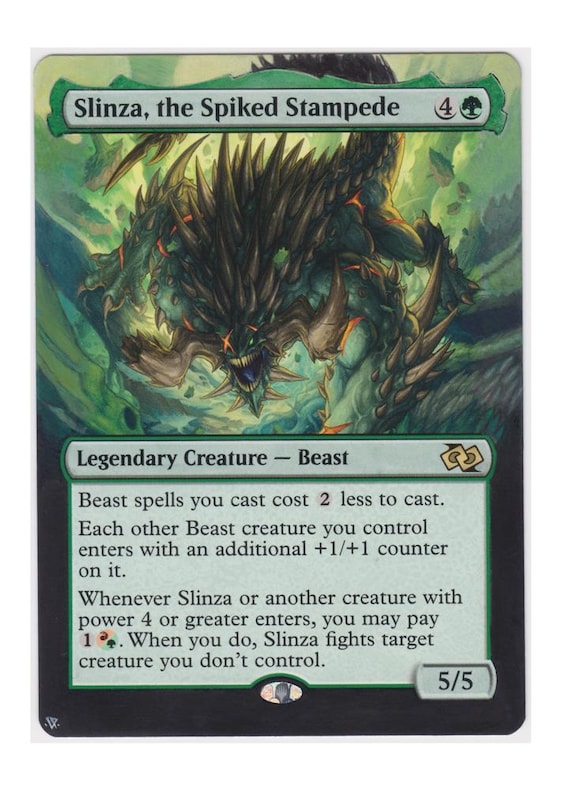 Mtg Altered Art Card-slinza, the Spiked Stampede - Etsy