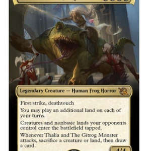 Carta artistica alterata Mtg Thalia e The Gitrog Monster