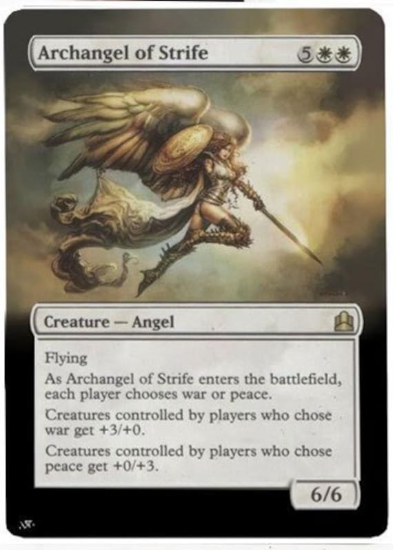 Mtg altered art card-Archangel of Strife Mtg altered art card-Archangel of Strife