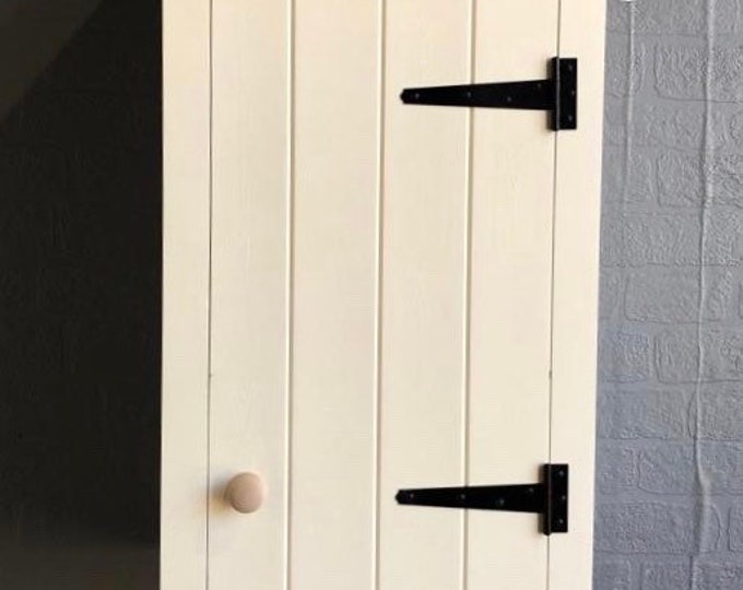 Single Door Wall Cupboard - Chunky Pine Top - Handmade - Rustic Furniture