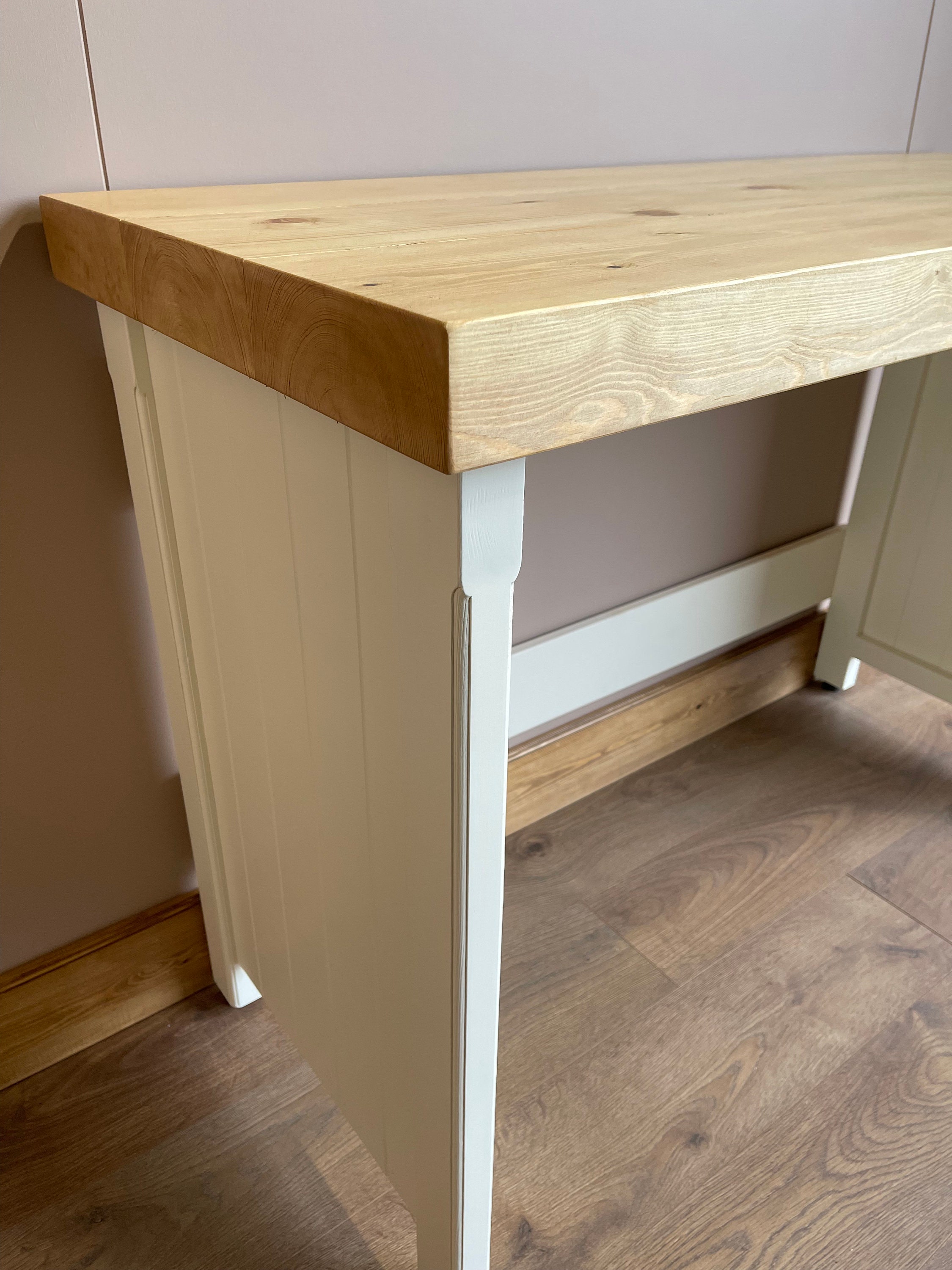 Freestanding Double Appliance Cover with Chunky Pine Top Farmhouse