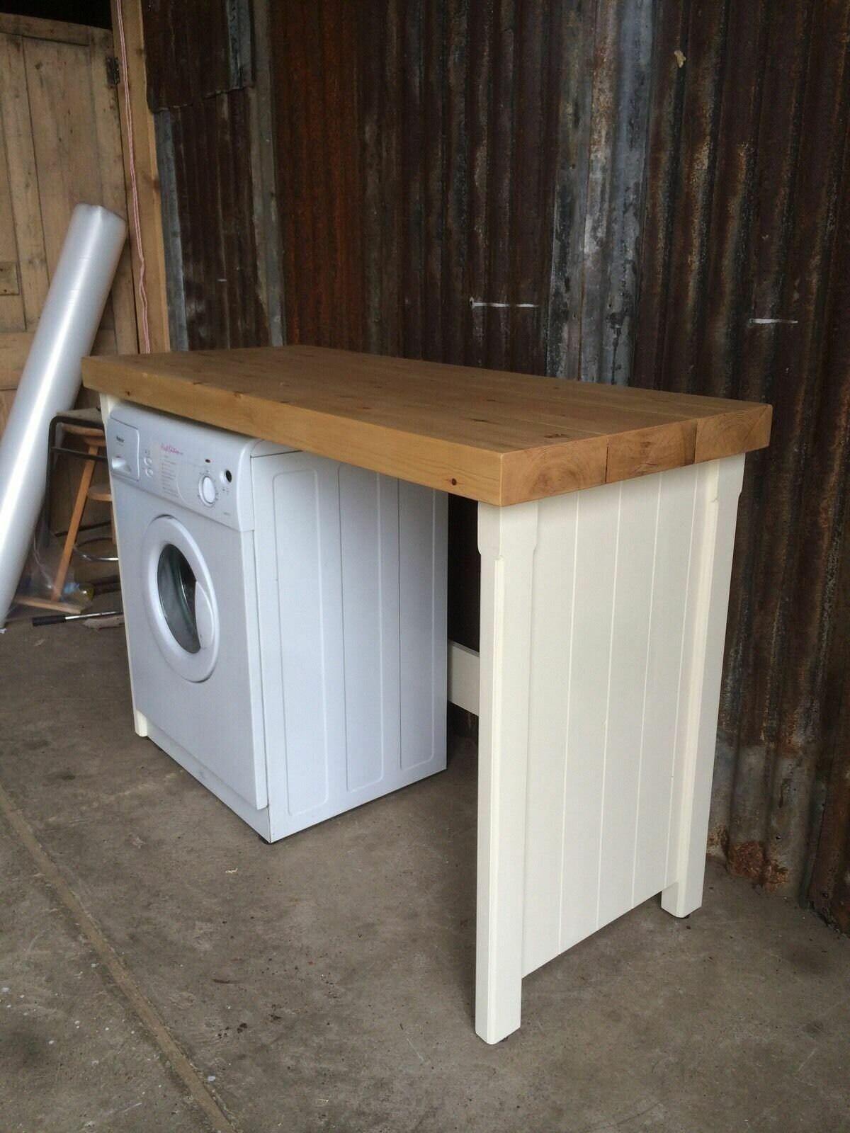 Double appliance housing unit with chunky pine worktop ( Fits 2