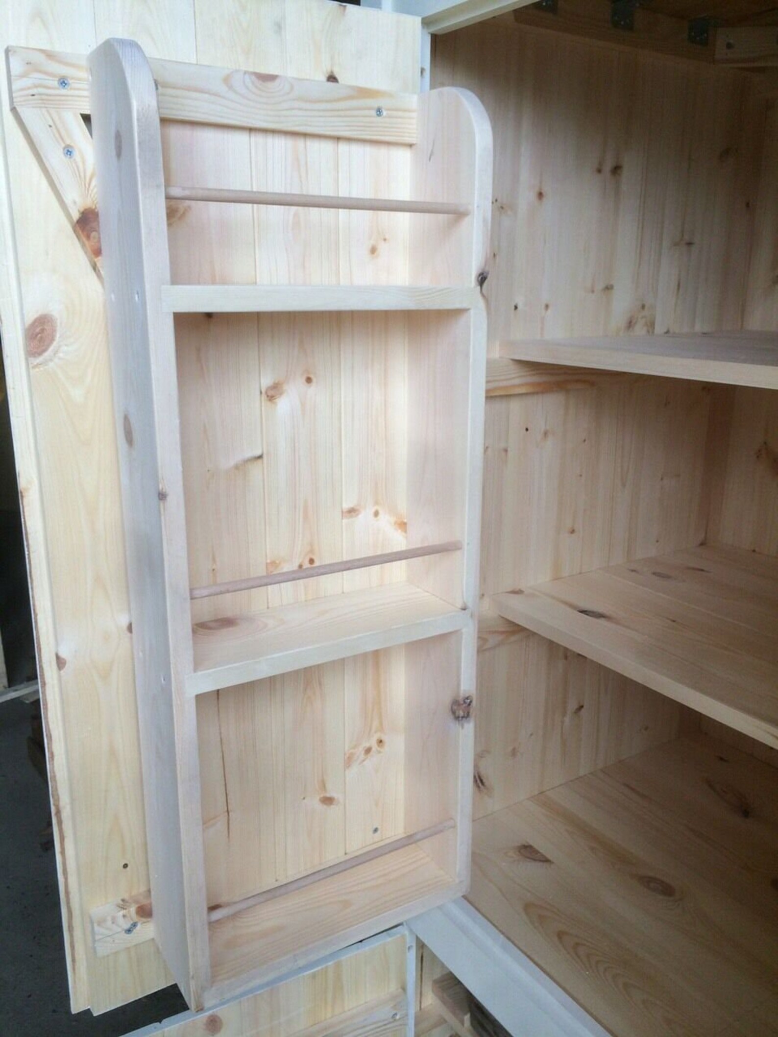 Large 4 Door Pantry / Larder Cupboard With Spice Racks, Vintage Crates ...