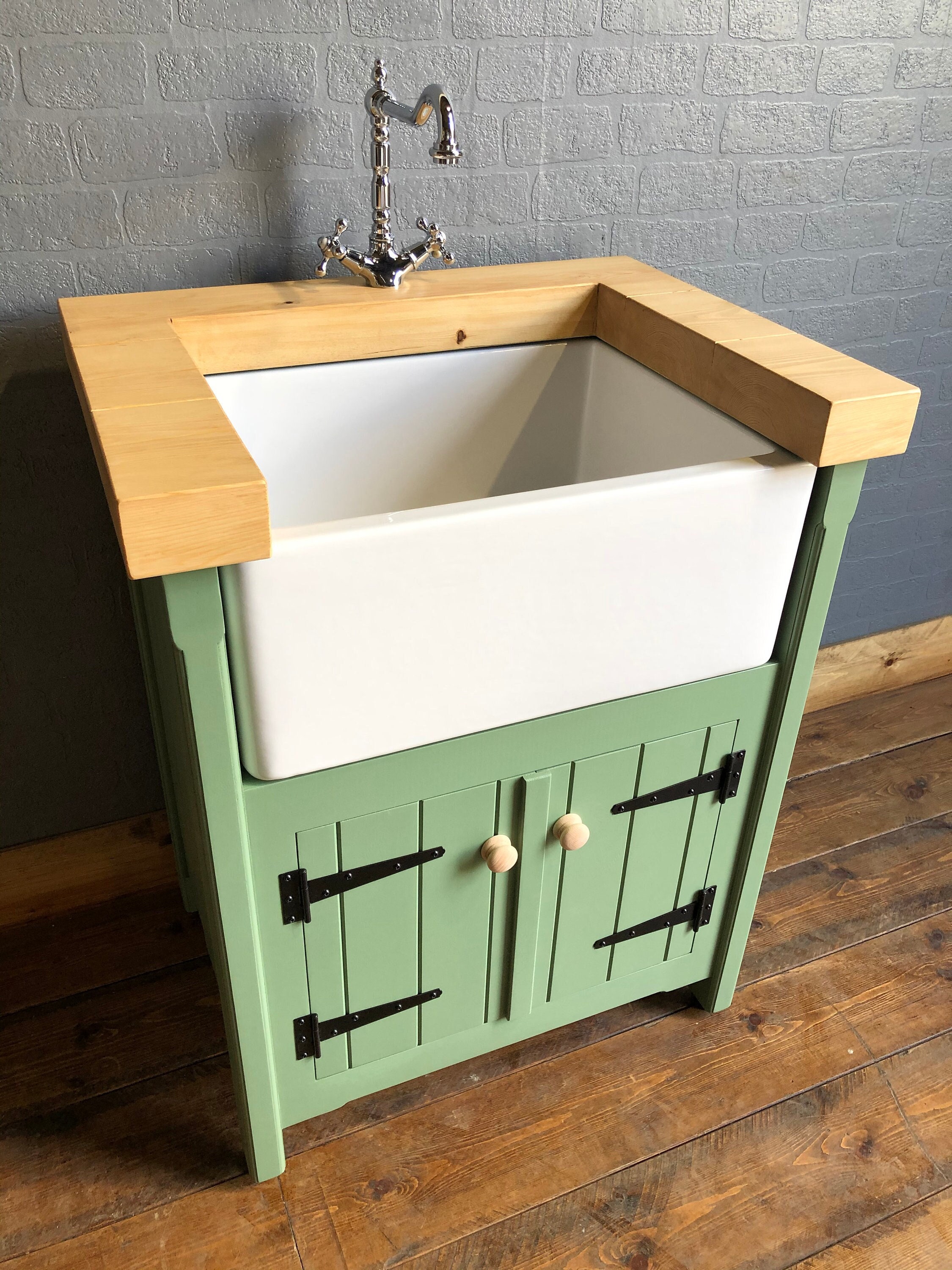 Freestanding Belfast Butler Sink Unit With Pine Top Handmade Kitchen /  Utility Rustic Furniture - Etsy