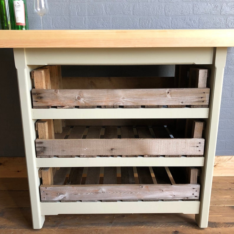 Rustic freestanding kitchen island / breakfast bar with chunky Etsy