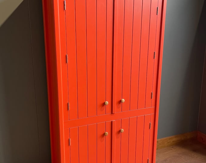 Handmade Kitchen Larder with Spice Racks. Oak Worktop. Freestanding Furniture