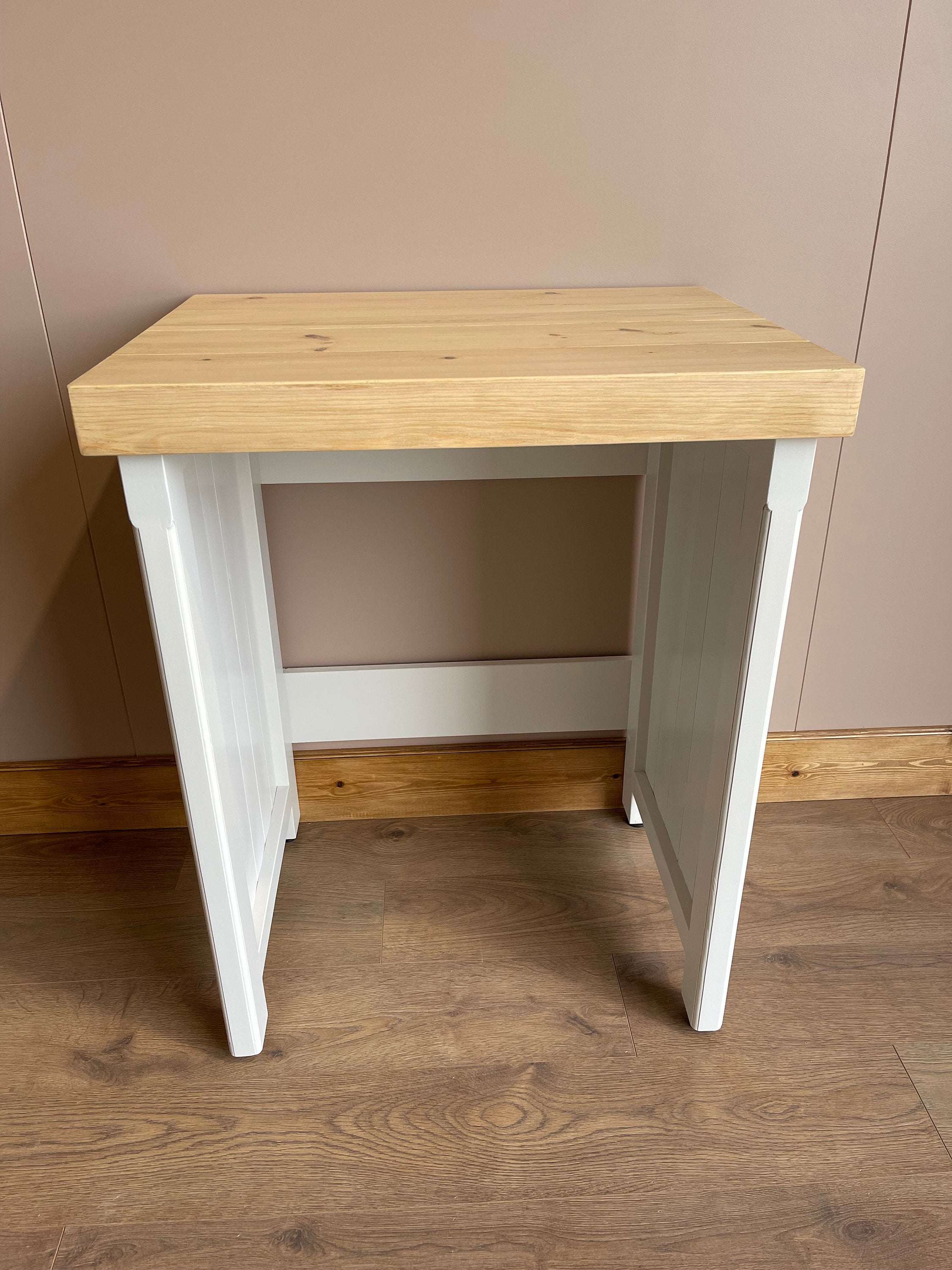 Freestanding Appliance Housing Unit with Chunky Pine Top Kitchen