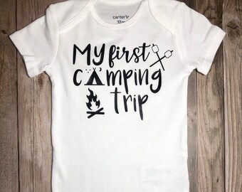 My First Camping Trip, Camping Baby, Happy Little Camper, Camper Baby Bodysuit, Camping Shirts, Happy Camper, Baby's First Camping Trip