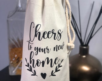 Housewarming Wine Bag, Housewarming Gifts, New Homeowner Gift, New House Gifts, Hostess Gift Bag, Custom Wine Bag, Real Estate Gifts, Wine