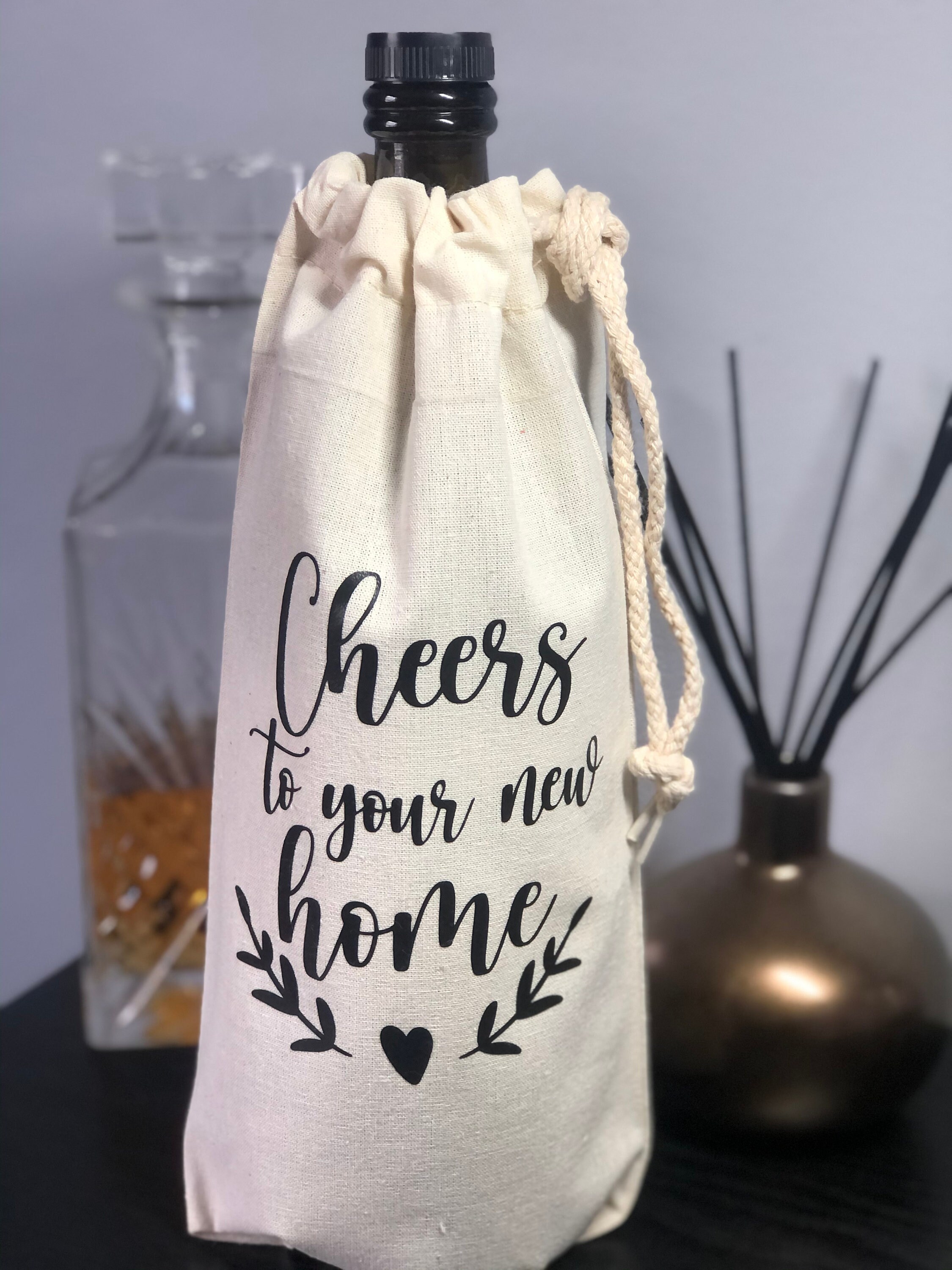 Housewarming Wine Bag Housewarming Gifts New Homeowner Gift Etsy