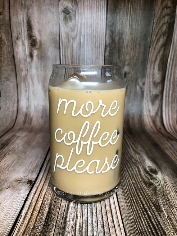 Coffee Plz Can Shaped Glass