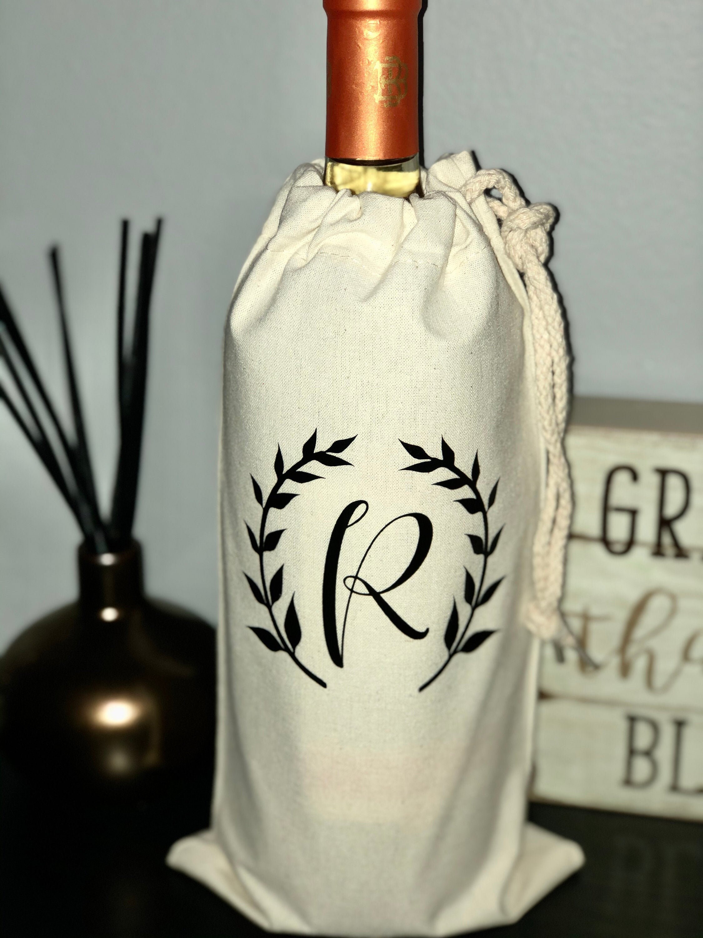 Personalized Wine Bag Canvas Wine Bag Custom Canvas Bag Etsy