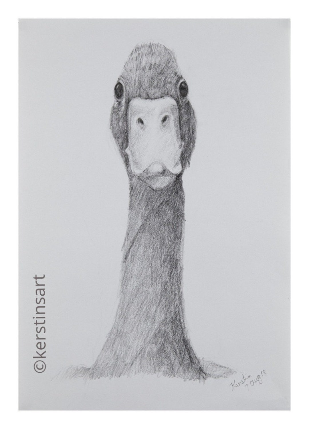 Duck PRINTED and Shipped...duck Face, Happy Duck, Duck Drawing, Duck