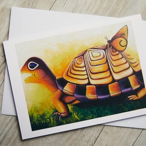 Mr Fitz Greeting Card…PRINTED, Turtle Card, Turtle Gifts, Yellow Turtle, Turtle Illustration, For Her, For Him, Children's Gift Card, Animal