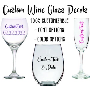 Custom Wine Glass Decals Bachelorette Party Custom Decal Sticker Wedding Decals Tumbler Mug Decals Wine Tumbler Decal Champagne Flute Decals