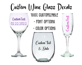Custom Wine Glass Decals Bachelorette Party Custom Decal Sticker Wedding Decals Tumbler Mug Decals Wine Tumbler Decal Champagne Flute Decals