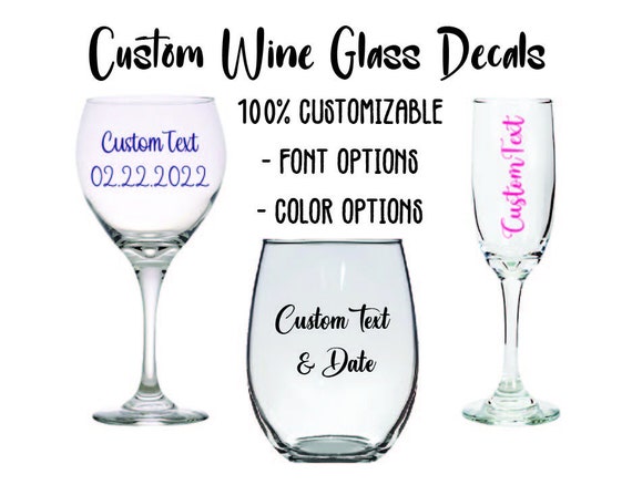 Custom Wine Glass Decals Bachelorette Party Custom Decal 