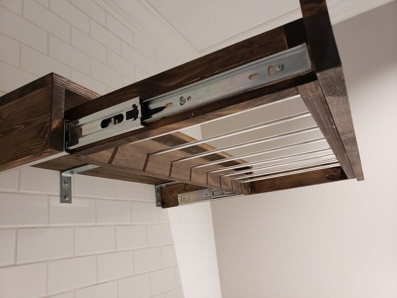 Wood Floating Pull out clothes dryer Shelf Etsy