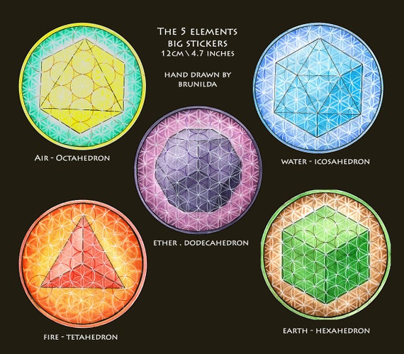 Elements Of Nature Vinyl Normal Stickers Sacred Geometry Etsy