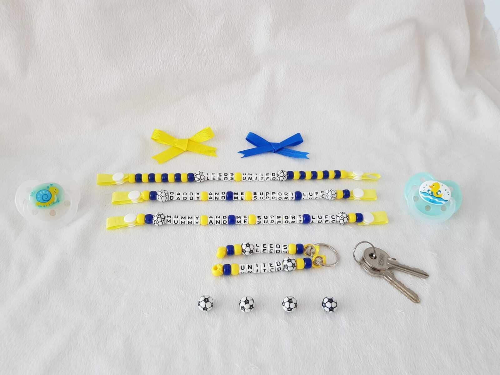 Leeds United Dummy Clip, Set, Keyring, Present, Baby, Gift, Football