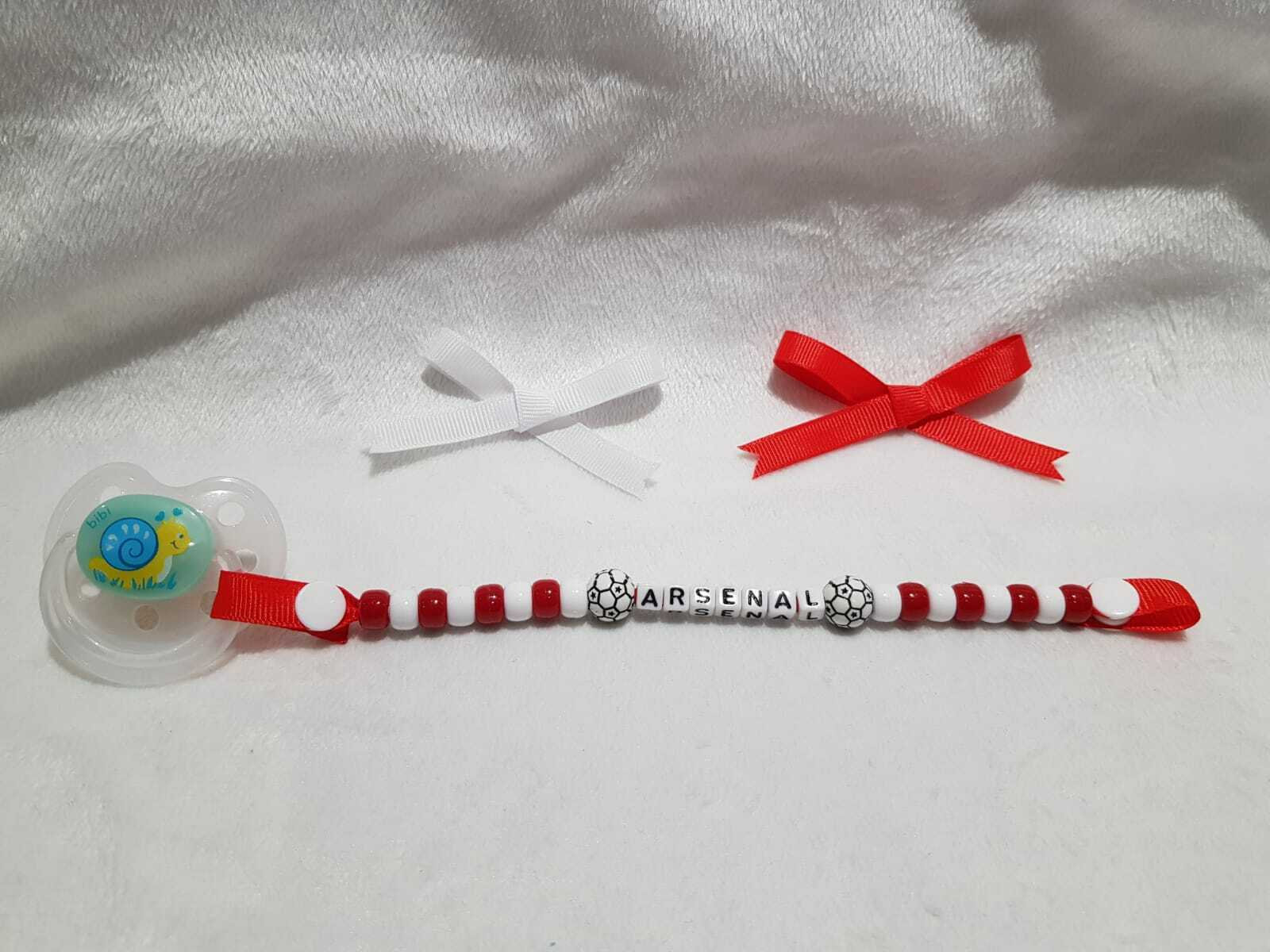 Arsenal Inspired Dummy Clip Set Keyring Present Baby Etsy