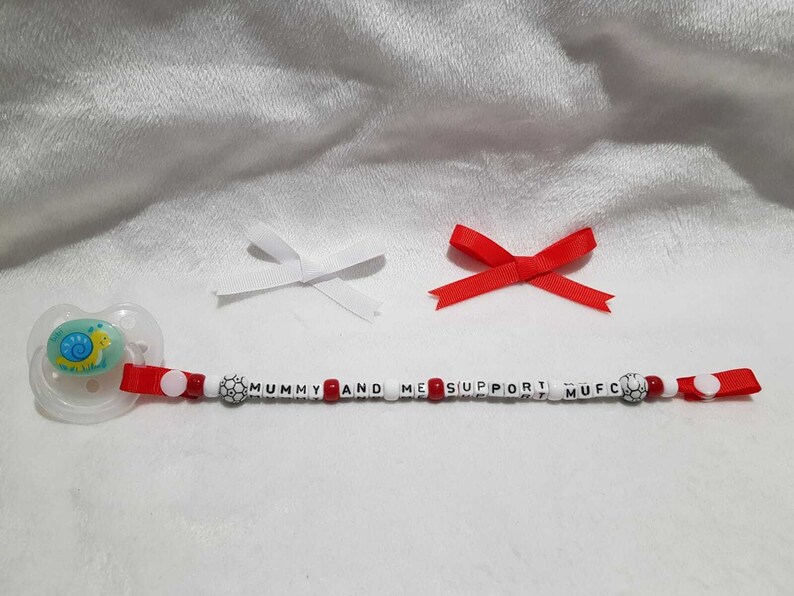 Manchester United Inspired Dummy Clip, Set, Keyring, Present, Baby