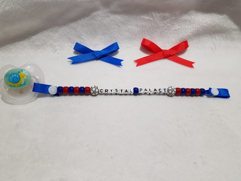 Gift Football Present Crystal Palace Inspired Dummy Clip Baby Keyring Set