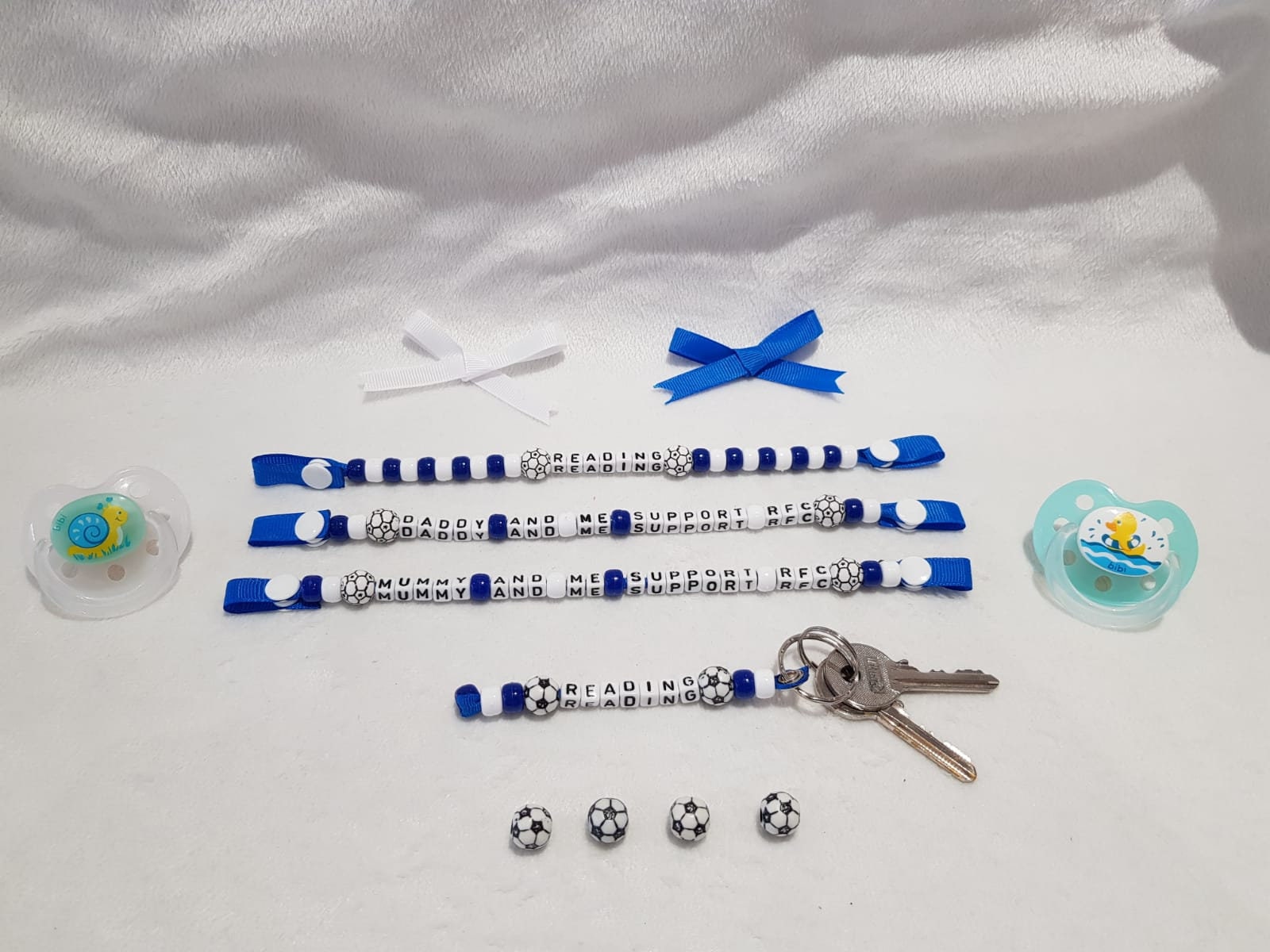 Reading Inspired Dummy Clip, Set, Keyring, Present, Baby, Gift, Etsy UK