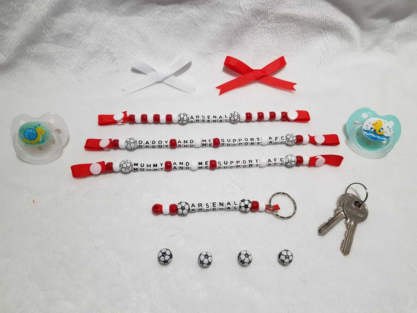 Arsenal Inspired Dummy Clip Set Keyring Present Baby Etsy