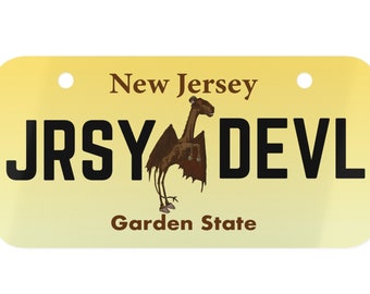 Jersey Devil Wall Decor, License Plate | New Jersey, Pine Barrens, Urban Legends, Cryptids, Cryptozoology, Garden State, Local History