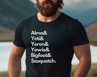 Sasquatch Chronicles TShirt, Cryptids, Creature leggendarie, Yeti, Yeren, Yowie, Bigfoot, Criptozoologo, Paranormale, Regalo amico strano