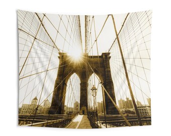 Brooklyn Bridge Tapestry, Brooklyn Bridge Art, Wall Art, Brooklyn Bridge Art, New York City, New York Gift,
