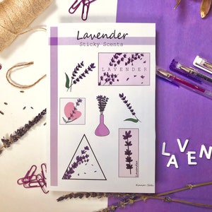 Scented Sticker Sheet - Lavender Pack - Lavender Scented - Planner Sticker - Journal Sticker