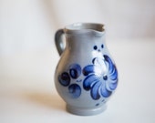 Vintage Schilz SALT GLAZE PITCHER Handmade In Germany Stoneware Creamer 4.5 quot
