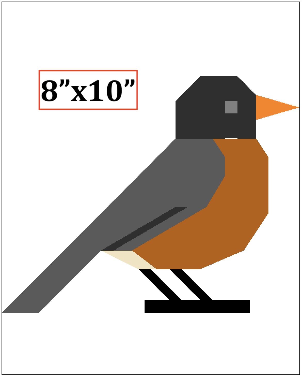 Robin Quilt Block Pattern Robin FPP Paper Pieced Quilt Block Pattern - Etsy