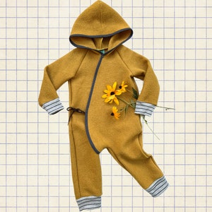 100% boiled wool overall, kids romper, wool jumpsuit, wool bunting, not lined