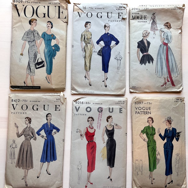 Vintage Vogue dress pattern, retro sewing pattern, vogue 8386, vogue 6397, vogue 8016, vogue 8412, vogue 3286, vogue 8909