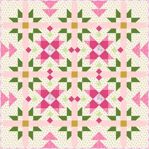 Spring flowers modern quilt, PDF quilt pattern, quilt templates and instructions image 4