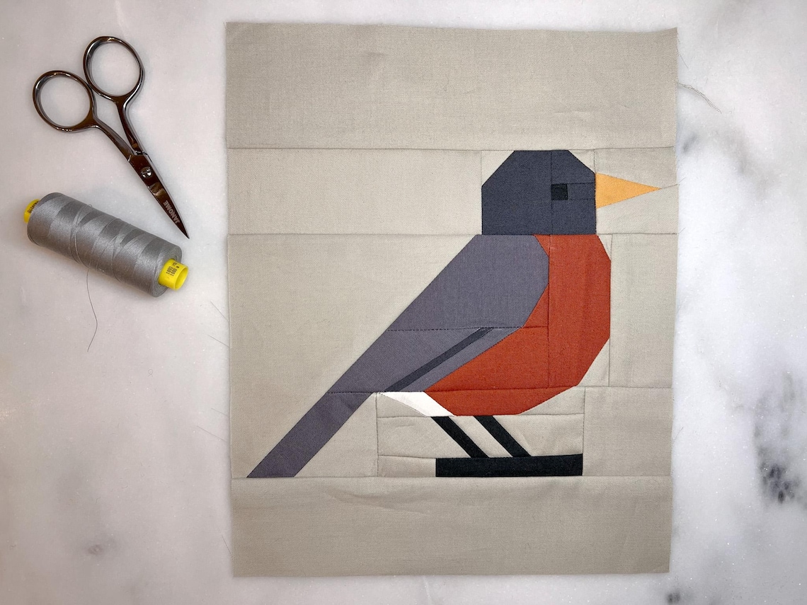 Robin Quilt Block Pattern Robin FPP Paper Pieced Quilt Block Pattern - Etsy