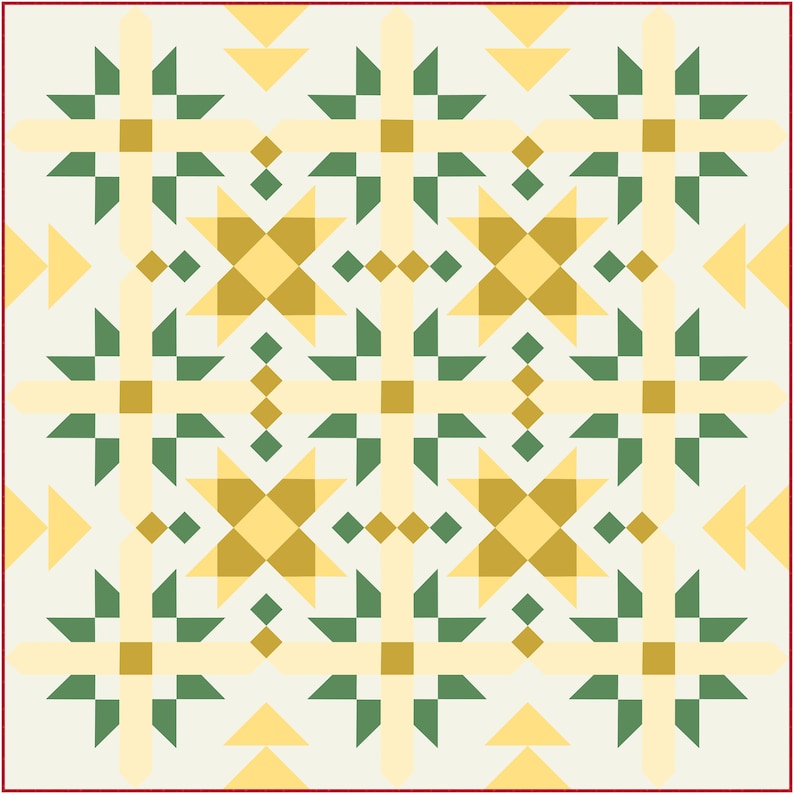 Spring flowers modern quilt, PDF quilt pattern, quilt templates and instructions image 3