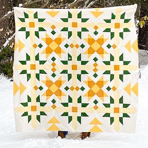 Spring flowers modern quilt, PDF quilt pattern, quilt templates and instructions image 2
