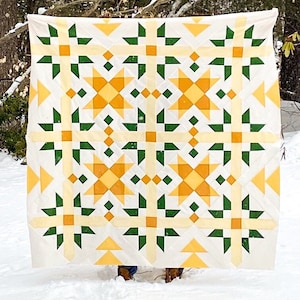 Spring Flowers Modern Quilt Pattern: Templates & Instructions (PDF)