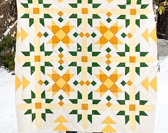 Spring Flowers Modern Quilt Pattern: Templates & Instructions (PDF)